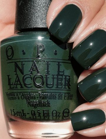 Want the best fall nail color ideas for autumn nails, such as this Chic Jade Green Nail Polish  ? Find cute and elegant acrylic and gel polish nail polish ideas for 2020, from light, neutral, orange and matte fall nail color ideas, perfect for both light and dark skins #fallnailcolor #fallnailideas #autumnnailcolors #autumn #fallcolors Dark Green Nail Polish, Nail Colors Ideas, Manicure Pictures, Light Nail Polish, Opi Nail Polish Colors, Opi Gel Polish, Dark Green Nails, Neon Green Nails, Gold Nail Polish