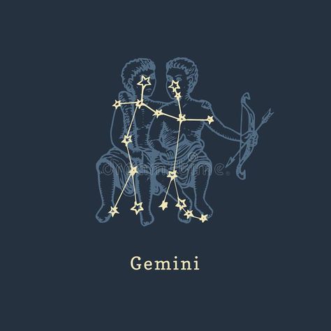 Gemini Widget, Gemini Constellation Wallpaper, Gemini Illustration Art, Zodiac Widget, Gemini Asthetic, Constellations Drawing, Twin Illustration, Astrology Graphics, Gemini Constellation Art