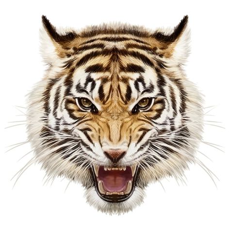 Tiger Poster, Draw And Paint, Animal Wildlife, Tiger Head, Hand Draw, Vector Photo, White Painting, Metal Posters Design, Metal Posters