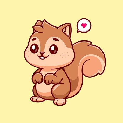 Free Vector | Free vector cute squirrel standing cartoon vector icon illustration. animal nature icon concept isolated premium Squirrel Cute Cartoon, Cute Cartoon Squirrel, Squrriel Draw, Squirrel Vector Illustration, Cute Squrriel, Squirell Cartoon, Squirrel Cute Drawing, Squrriel Cute, Cartoon Squirrel Drawing