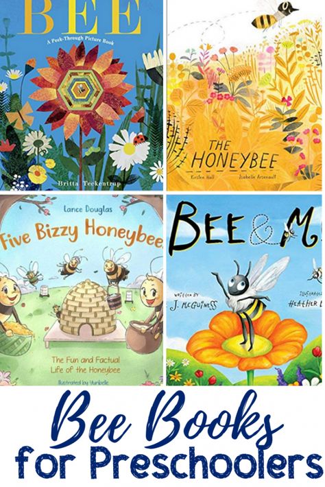 These bee books for preschoolers are perfect for piquing their interest in bees. Plus, they are all simple and easy to read! #beebooks #bookrecommendations #kidsbooks #readeveryday #viewsfromastepstool #kidsactivities #preschool #homeschool #parenting #toddlers Bees For Preschoolers, Bees For Kids, Books For Preschoolers, Bee Life Cycle, Bee Themed Classroom, Bugs Preschool, Bee Activities, Bee Classroom, Dr Seuss Books