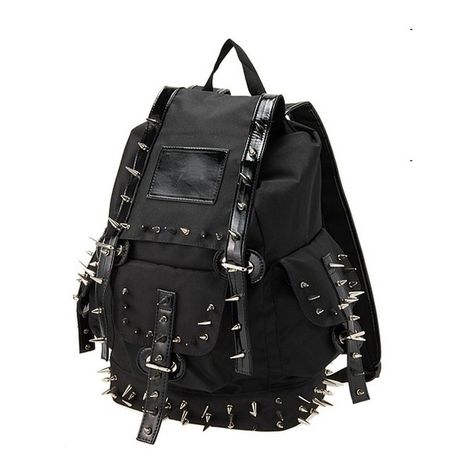 Shadow Apparel, black spiked Gothic backpack! | Style ❤ liked on Polyvore featuring bags, backpacks, accessories, goth bags, gothic bags, backpacks bags, gothic backpack and rucksack bag Mochila Grunge, Goth Backpack, Gothic Backpacks, Everyday Goth, Spike Bag, Gothic Bag, Knapsack Bag, Mode Punk, Gothic Accessories