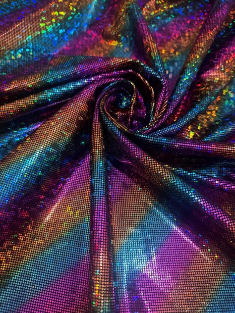 Holograma rainbow broken glass design nylon spandex 4-stretch 58/60"sold by the YD.ships worldwide from Los Angeles California USA.   Content:80%nylon;20%spandex Fabric weight:Medium weight Uses:swimsuit,dresses,costumes,leggings,dance wear,sport wear,active wear,gymnastics,swimwear,decorations party etc. Color:multicolor  Care:washable in cold water and flat dye. Los Angeles, Gymnastics Wear, Dance Leggings, 4 Directions, Broken Glass, Swimsuit Dress, Bodycon Dress Parties, Rainbow Design, Yoga Wear