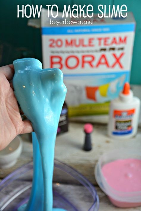 Melting Reference, Slime With Borax, Slime With Glue, Make Slime At Home, Make Slime For Kids, Borax Slime Recipe, Borax Slime, Making Slime, Diy Tricot