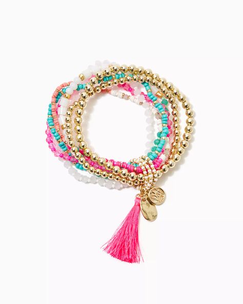 Jewellery Stack, Cocktail Bracelet, Preppy Bracelets, Preppy Jewelry, Gold Bracelet Set, Wrist Jewelry, Jewelry Accessories Ideas, White Tassel, Tassel Bracelet