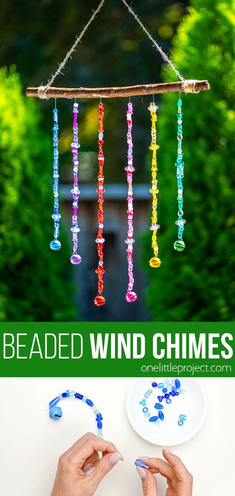 Beaded Diy, Summer Arts And Crafts, Summer Camp Activities, Summer Camp Crafts, Summer Fun For Kids, Fun Summer Activities, Diy Wind Chimes, Summer Crafts For Kids, Diy Valentine