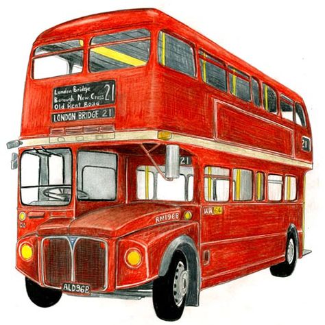 Routemaster Bus drawing | Drawing of a London Routemaster bu… | Flickr London, London Bus, Bus Drawing, Image Search, Limited Edition, How To Plan, Drawings