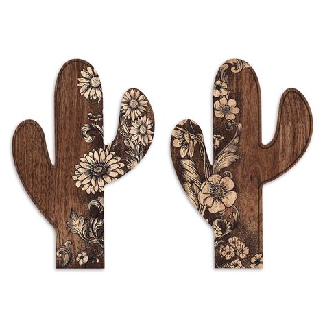 PRICES MAY VARY. Cactus Decor：This boho home decor features a vintage design with carved flower patterns on the surface, perfectly presenting the mysterious Western atmosphere and making your bare walls eye-catching instantly Product Details: Made of reliable MDF material, this western wall decor features perfect durable performance, which won't crack or deform easily. The surface pattern is carved to create a lifelike and vivid feeling Easy to Install: This Aztec decoration comes with hooks, ma Boho Western Living Room, Bathroom Western, Mexican Farmhouse, Western Boho Decor, Aztec Cactus, Western Living Room, Western Wall Decor, Western Rooms, Home Decor For Living Room