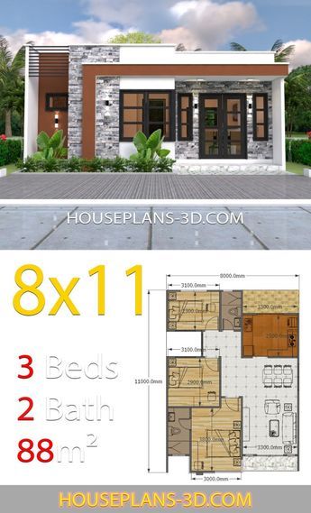 House Plans 3d, Affordable House Plans, Plans House, Modern Bungalow House, Simple House Plans, Home Design Floor Plans, House Plan Gallery, Simple House Design, House Construction Plan