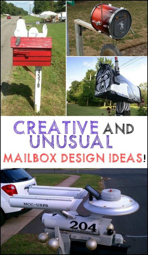 20 Creative and Unusual Mailbox Designs Natal, Upcycling, Mail Box Ideas Diy Creative, Mailbox Post Ideas Unique, Cool Mailbox Ideas Unique, Diy Mailbox Cover, Coastal Mailbox Ideas Curb Appeal, Mailboxes Ideas Unique, Upcycle Mailbox Ideas