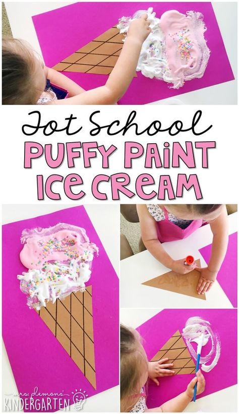 Puffy Paint Ice Cream, Summer Preschool Themes, Ice Cream Crafts, Cooking Theme, Ice Cream Art, Ice Cream Day, Ice Cream Theme, Summer Preschool, Summer Ice Cream