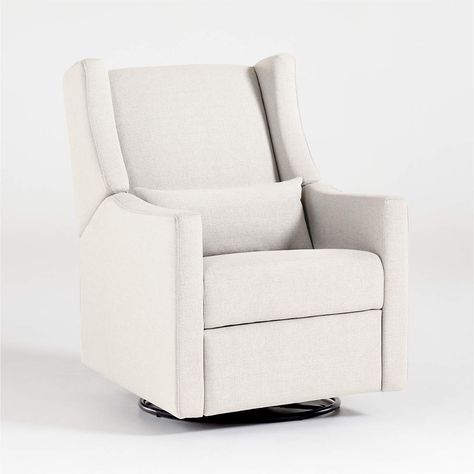 Babyletto Kiwi Cream Power Recliner in Eco-Performance Fabric + Reviews | Crate and Barrel Babyletto Kiwi, Glider Nursery, Baby Glider, Baby Rocking Chair, Pooh Nursery, Glider And Ottoman, Classic Pooh, Glider Recliner, Nursery Chair