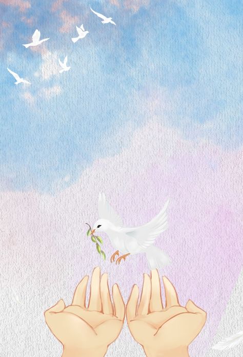 Peace Messenger Minimalist Poster Background Hope Background Wallpapers, Peace Painting Ideas, Peaceful Paintings Easy, Peace Poster Ideas, Peace Illustration Art, World Peace Poster, Peace Background, Peaceful Illustration, Hope Background
