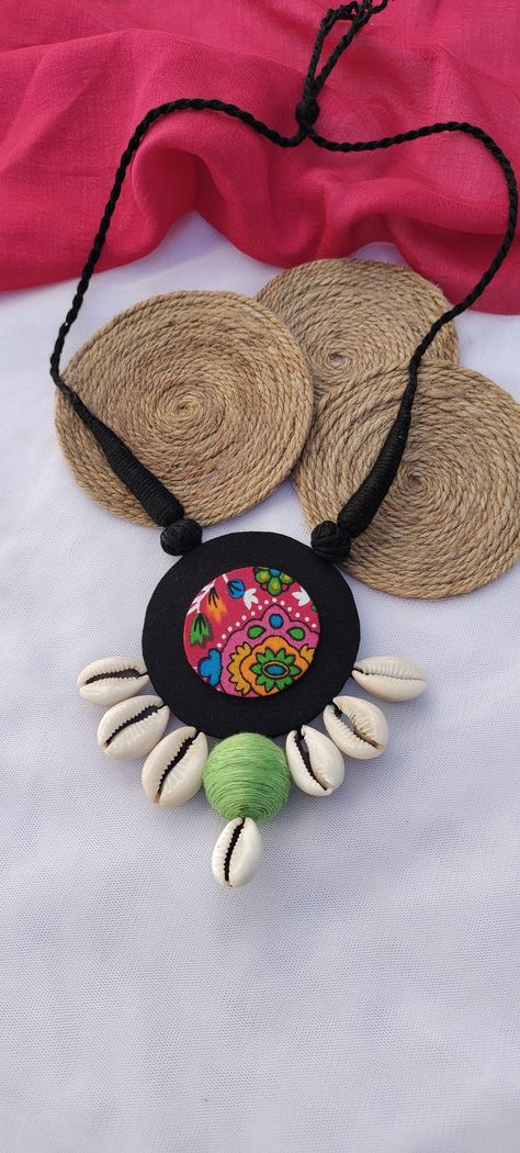 Boho jewellery Handmade Jewelry Navratri, Cotton Fabric Jewellery, Clay Jewellery For Navratri, Boho Fabric Earrings, Fabric Jewellery For Navratri, Crochet Navratri Jewellery, Diy Boho Necklace Ideas, Boho Hair Accessories Diy, Handmade Jewellery For Navratri