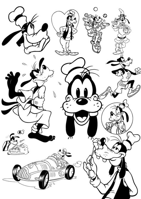 Goofy Tattoos Disney, Disney Goofy Tattoos, Goofy Tattoos Ideas, Goofy Sketch, Goofy Tattoos, Pippo Disney, Drawing Disney, Disney Goofy, Goofy Disney