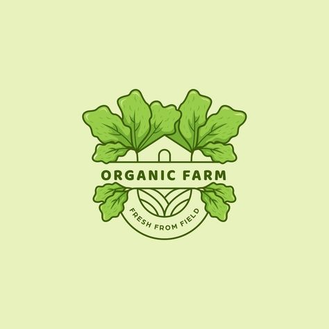 Organic Logo Branding, Farm Logo Design Branding, Organic Farm Logo, Lettuce Farm, Greenhouse Logo, Fruit Branding, Food Logo Inspiration, Vegetable Logo, Farm Branding