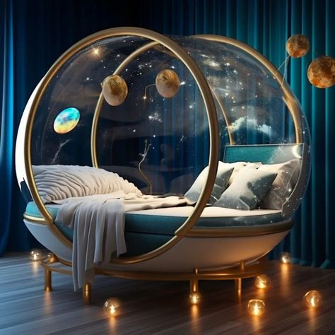 Dream Among the Stars: Spherical Space-Themed Kids Beds for Cosmic Adventures Awesome Houses, Beautiful Bedroom Decor, Whimsical Nursery, Kids Beds, Playroom Design, Beautiful Bedroom, Space Crafts, Beautiful Bedrooms, Nursery Themes