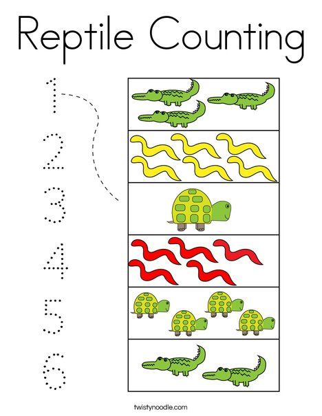 Reptile Counting Coloring Page - Twisty Noodle Reptile And Amphibians Preschool, Crocodile Preschool Activities, Lizard Preschool Activities, Reptile Preschool Crafts, Reptiles And Amphibians Preschool, Kleuterskool Aktiwiteite, Reptile Activities For Preschool, Reptile Activities, Reptiles Kindergarten