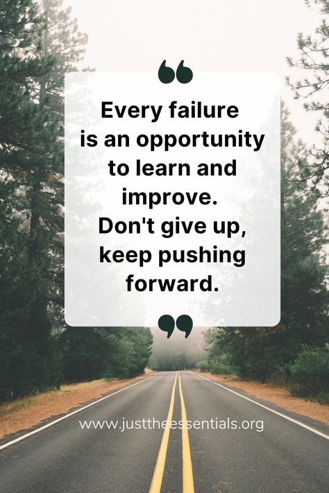 Motivational failure quote with road in the background Quotes For Sports Motivation, Failure To Success Motivation, Failure Is Part Of Success, Fail Motivation, 2024 Aspirations, Failure To Success, Overcome Failure, Motivational Quotes For Success Positivity, Power Thoughts