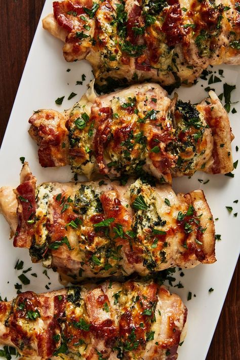 Spinach-Stuffed Chicken Breast Stuffed Chicken, Stuffed Chicken Breast Spinach, Pan Chicken Recipes, Stuffed Chicken Breast, Healthy Chicken Breast, Easy Baked Chicken, Chicken Breast Recipes Healthy, Baked Chicken Breast, Gluten Free Dinner