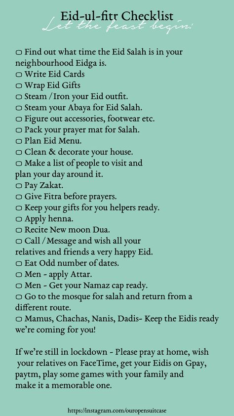 Eid Preparation Checklist, Things To Do On Eid Ul Fitr, Eid Glow Up, Eid Checklist, Things To Do On Eid, Eid Preparation, Quran Quotes Strength, Ramadan Routine, Ramadan Tracker