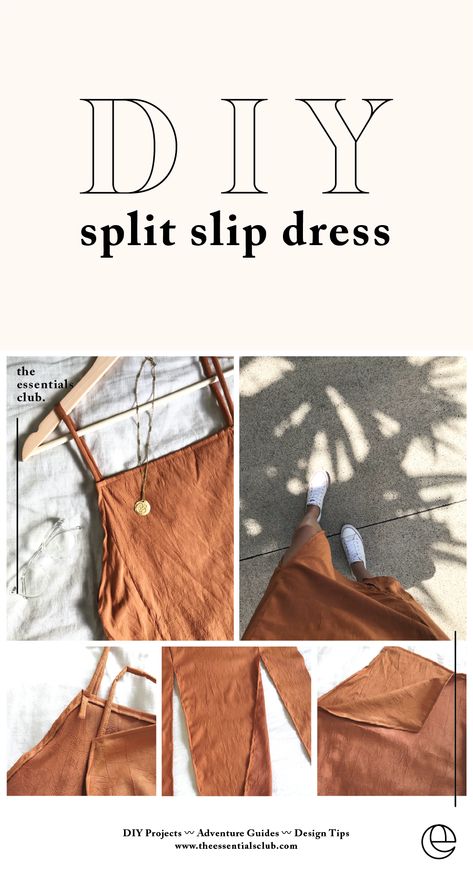 Diy Slip Dress, Robe Diy, Diy Sy, Costura Fashion, Costura Diy, Diy Vetement, Diy Fashion Clothing, Kleidung Diy, Beginner Sewing Projects Easy