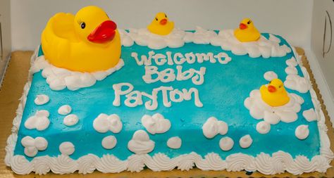 Best Baby Shower Food, Rubber Duck Cake, Baby Shower Food Ideas, Shower Food Ideas, Ducky Baby Showers, Duck Cake, Ducky Baby Shower, Rubber Ducky Baby Shower, Baby Shower Duck