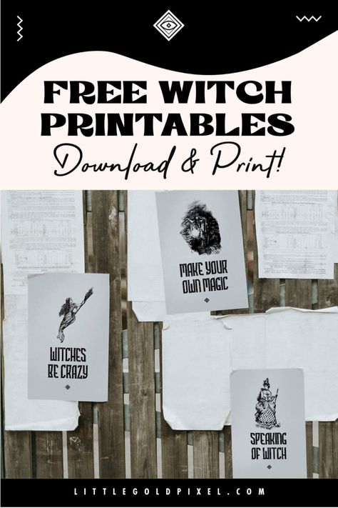 Free Witch Printables • Halloween Printables • Little Gold Pixel Witch Printables, The Witches Of Eastwick, Journal Printables Free, Teen Witch, Halloween Post, Spooky Movies, Grimoire Book, Spooky Treats, Going For Gold