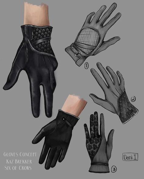 Guantes Croquis, Theif Aesthetic, Costume Concept Art, Book Theif, Gloves Illustration, Crows Fanart, Gloves Drawing, Costume Concept, Grisha Trilogy