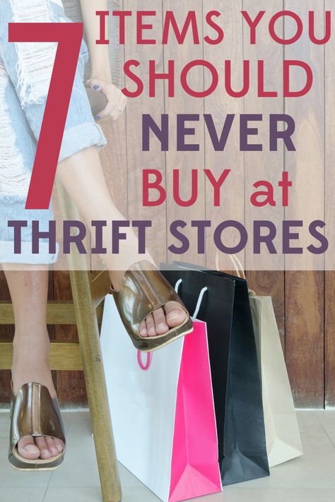 Do you know what to avoid when thrifting? Check out these 7 bargain pitfalls that you should never buy at thrift stores. Things To Look For At Thrift Stores, Thrift Store Hacks, Resale Shop Ideas Thrift Stores, How To Thrift, What To Look For At Thrift Stores, Thrift Store Gift Ideas, Thrift Store Outfits Ideas, What To Thrift, Upcycle Clothes Thrift Store