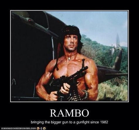 Funny rambo Rambo 2, Stallone Movies, Sylvester Stallone Rambo, John Rambo, Angry People, Helen Hunt, Charles Bronson, First Blood, Tv Tropes