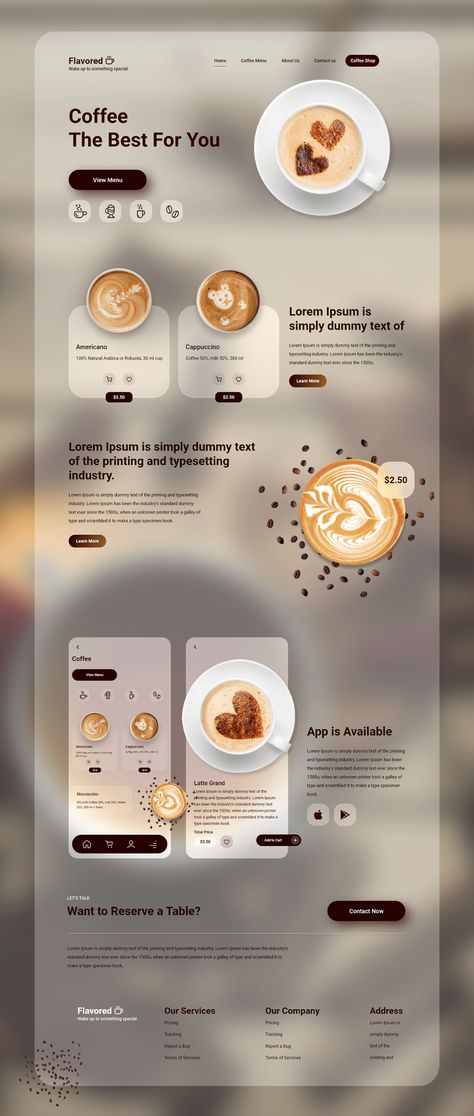 Cafe Website Design, Coffee Shop Website, Webpage Design Layout, Food Website Design, Mise En Page Web, Cafe Website, Bakery Website, Pet Shop Logo, Food Web Design