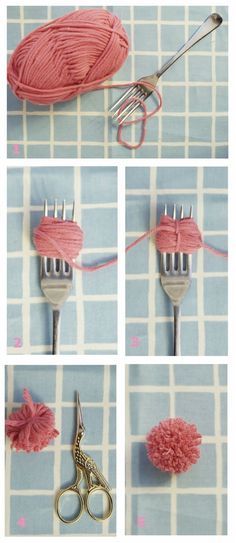 Glad I found this--someone had told me how to do something with yarn and a fork, but I'd forgotten what it was lol. --Pia (DIY pom poms diy crafts craft ideas easy crafts diy ideas diy crafts crafty easy diy) Projek Diy, Dekorasi Bohemia, Diy Pom Poms, Diy Bricolage, Decorations Party, Diy Decorations, Crafty Craft, Cute Crafts, Diy Projects To Try