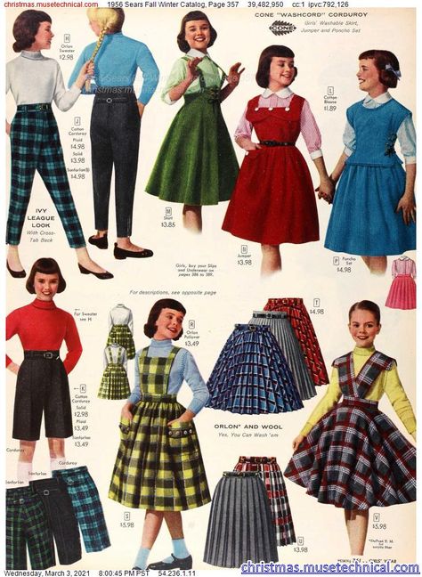 1950 Winter Fashion, 1950s Sears Catalog, 1950s High School Fashion, 1950s Fashion Catalog, 50s School Outfit, 50s Winter Fashion, 50s Outfit Ideas, 1950s Teen Fashion, 1950s Winter Fashion