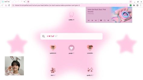 Pink Star Aesthetic, Pink Wallpaper Desktop, Google Themes, Google Desktop, Star Aesthetic, Kpop Pink, Desktop Themes, Pink Laptop, Desktop Setup