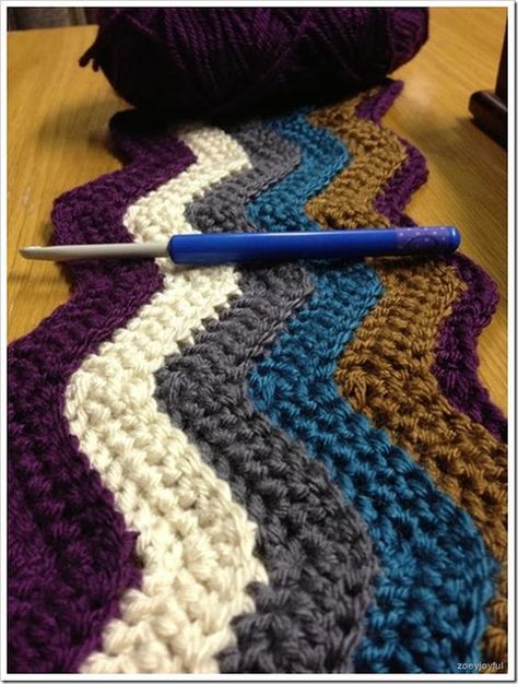 Tutorial, video and pattern:) For Ripple Crochet blanket: Ripple Crochet, Ripple Blanket, Crochet Ripple Blanket, Ripple Stitch, Chevron Crochet, Crochet Ripple, Crochet Afgans, Crochet For Beginners Blanket, Afghan Pattern