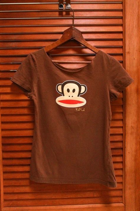 Paul Frank Monkey Shirt, Early 2000s Kids Fashion, Paul Frank Clothes, Paul Frank Y2k, Paul Frank Shirt, Paul Frank Monkey, Monkey Shirt, Paul Frank, Hot Iron