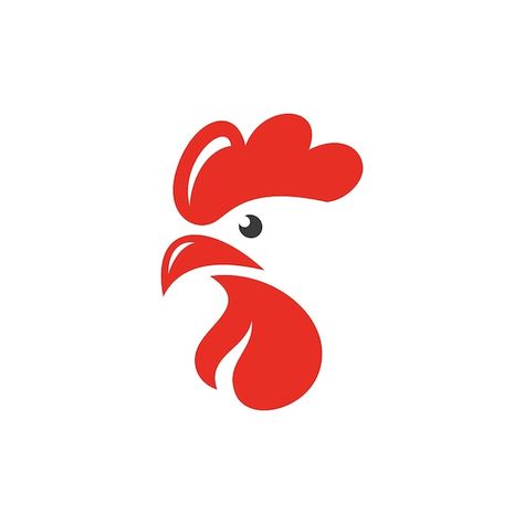 Simple abstract chicken rooster face hea... | Premium Vector #Freepik #vector #rooster-logo #chicken-logo #rooster #chicken-head Chicken Logo Design, Chicken Restaurant Logos, Logo Chicken, Drawing Chicken, Aesthetic Chicken, Chicken Icon, Chicken Graphic, Chicken Aesthetic, Rooster Vector