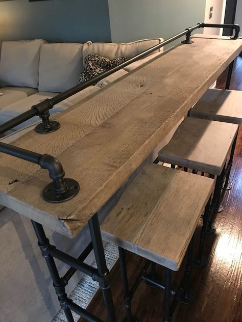 Reclaimed Gray Reclaimed Barn Wood Sofa Bar Table 5ft-6ft - Etsy