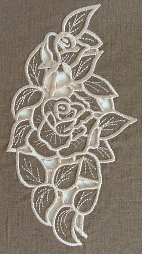 Rose Cutwork Lace II - Advanced Embroidery Designs Cut Work Embroidery Design Patterns, Cut Work Designs, Cut Work Design, Advanced Embroidery Designs, Free Embroidery Patterns Machine, Cutwork Lace, Advanced Embroidery, New Embroidery Designs, Abstract Embroidery