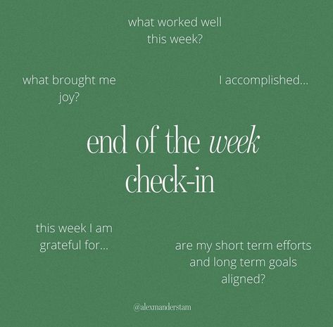 A selection of questions for an end of the week check-in. Weekend Journal Ideas, Weekly Reflections Journal Prompts, Journal Prompts Weekend, Well Being Journal Ideas, Journal Exercises Writing Ideas, Ikigai Journal Prompts, Journal Prompts For Sunday, Vision Board Ideas Organized, Journal Weekly Prompts