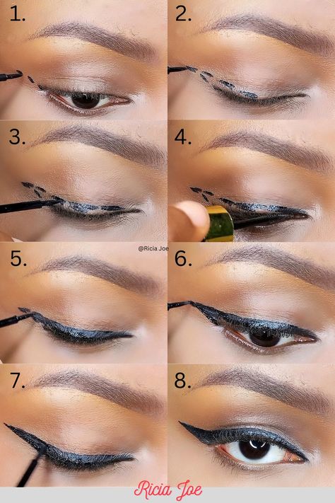 Easy eyeliner tutorial for beginners. Wing Eyeliner Tutorial For Beginners, Makeup Looks Easy Step By Step, How To Make Hairstyles Step By Step, How To Draw With Eyeliner, How To Perfect Winged Eyeliner, Applying Eyeliner For Beginners, Eyeliner Styles Beginner, Eye Liner Step By Step How To Put On, How To Properly Apply Eyeliner