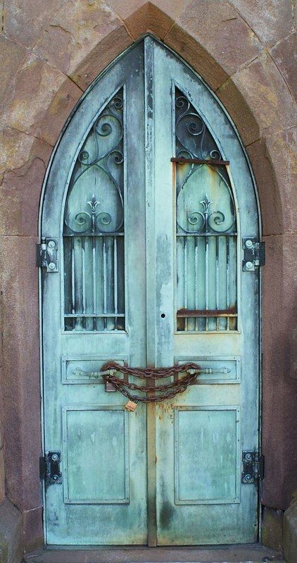 Old Doors, Gothic Door, Gothic Arch, Gorgeous Doors, Porte Cochere, Cool Doors, Door Gate, Blue Door, Unique Doors