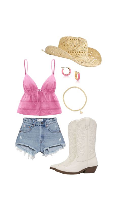 Kenny Chesney Concert Outfit, Country Aesthetic Outfit, Kenny Chesney Concert, Country Music Festival Outfits, Summer Country Concert Outfit, Country Summer Outfits, Cowgirl Boots Outfit, Concert Outfit Summer, Cowgirl Style Outfits