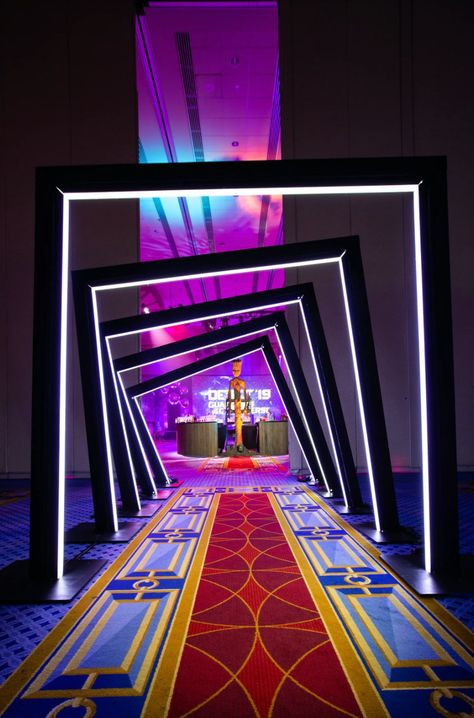 Event Installation Ideas, Galaxy Themed Party, Galaxy Event, Event Arch, Led Arch, Event Installation, Event Entrance Design, Event Entrance Arch, Guardian Of The Galaxy