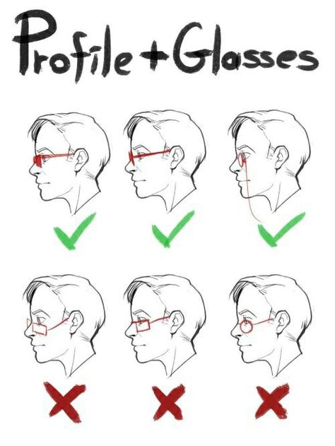 Glasses from the side Drawing Hair, How To Draw Glasses, Art Du Croquis, Corak Menjahit, Výtvarné Reference, Desen Anime, 인물 드로잉, Poses References, Guided Drawing