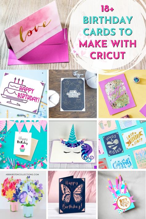18 Cricut Birthday Card Ideas. Get inspired with this list of handmade birthday cards you can make with your Cricut! Free card SVG files included! Free Card Svg, Cricut Birthday Cards, Birthday Card Ideas, 3d Birthday Card, 16th Birthday Card, Cricut Birthday, Free Birthday Card, Flower Birthday Cards, Joy Cards