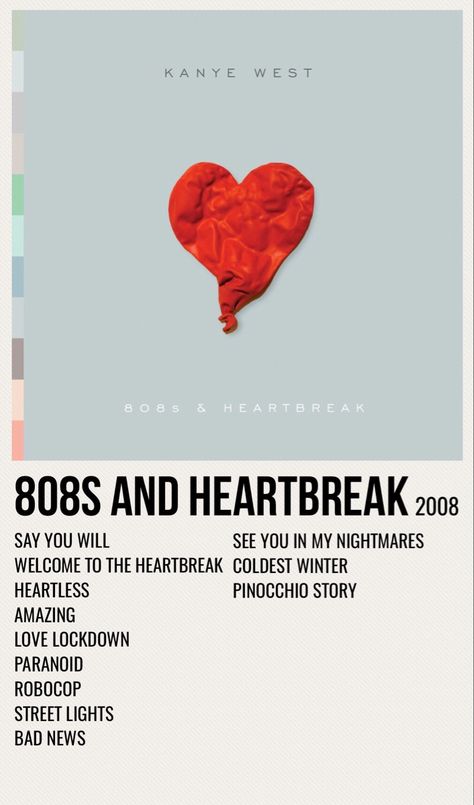 808s And Heartbreak Kanye West, Heartless Kanye West Poster, Minimal Album Cover Posters Kanye West, Kanye West Polaroid Poster, Kanye Album Cover Poster, Kayne West Album Cover, Kanye Music Poster, Yebbas Heartbreak Album Cover, Album Cover With Songs