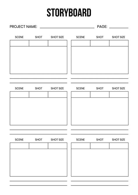 Simple Black & White Vertical Storyboard Storyboard Examples Student, Storyboard Ideas Simple, Movie Storyboard, Video Storyboard, Storyboard Film, Storyboard Examples, Storyboard Design, Storyboard Drawing, Filmmaking Inspiration