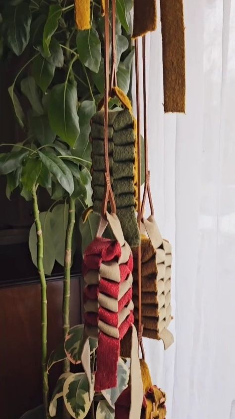 Make your own macrame spool holder! Made with @thelarksheadfibersupply 5mm single twist cord in "mocha" and featuring spools of "teal"… | Instagram Macramé, Single Twist, Spool Holder, Singles Twist, Macrame Knots, Mocha, Sky Blue, Make Your Own, Macrame